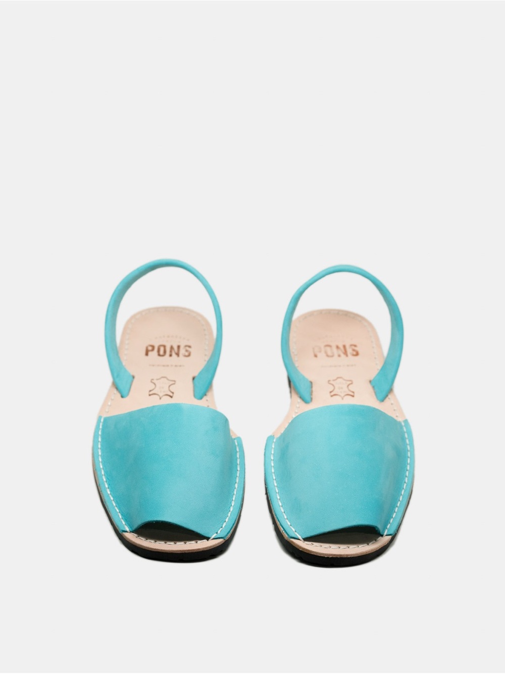 PONS Avarcas Turquoise Leather Slingback Sandals - made in Spain